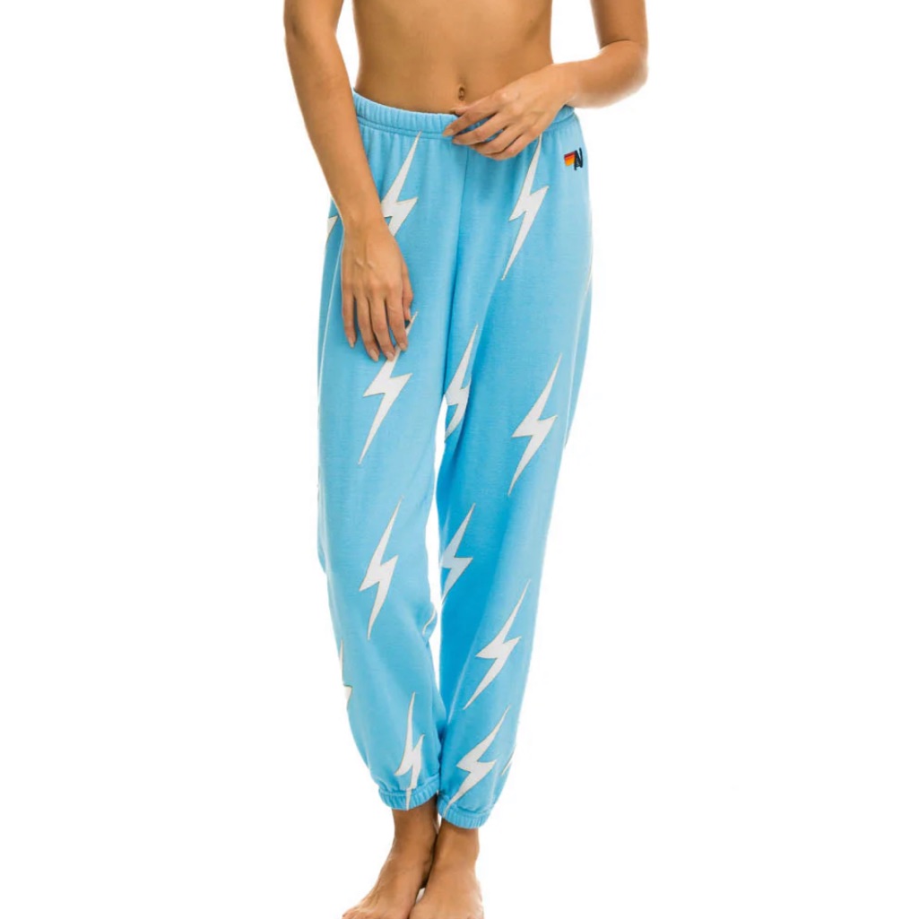 Aviator Nation Blue Lightning Bolt Track Pants